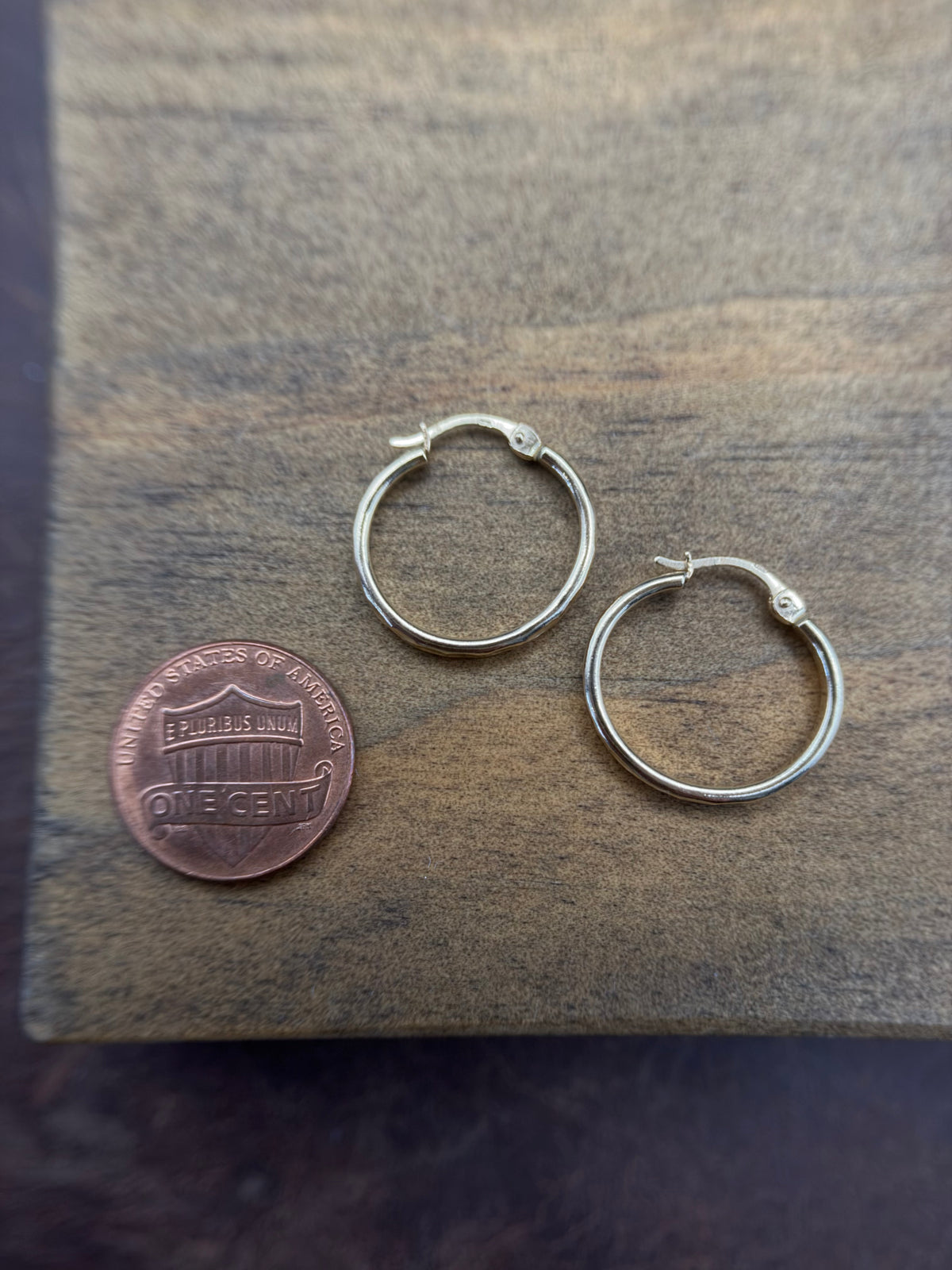 Hammered Gold Fill Hoops