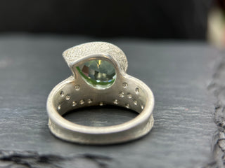 Pear Mint Ceylon Sapphire Ring
