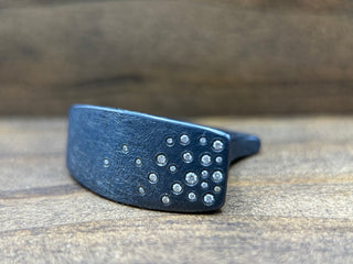 Oxidized Silver Flair Box Ring