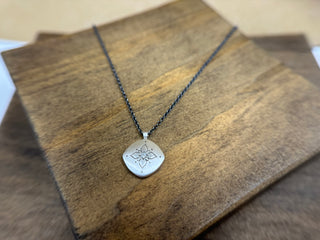 Lotus Cushion Pendant in Diamond