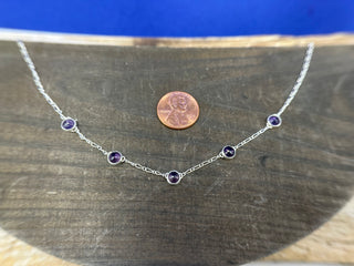 Studded Amethyst Necklace