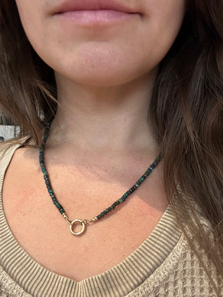 Benthic Talisman- Emerald and Black Opal Convertible Necklace