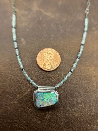 Beaded Australian Opal Orbit Necklace
