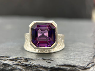 Asscher Cut Purple Ceylon Sapphire