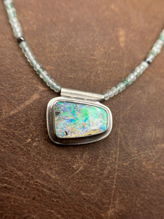 Beaded Australian Opal Orbit Necklace