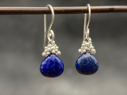 Lapis Caviar Dew Drop Earrings