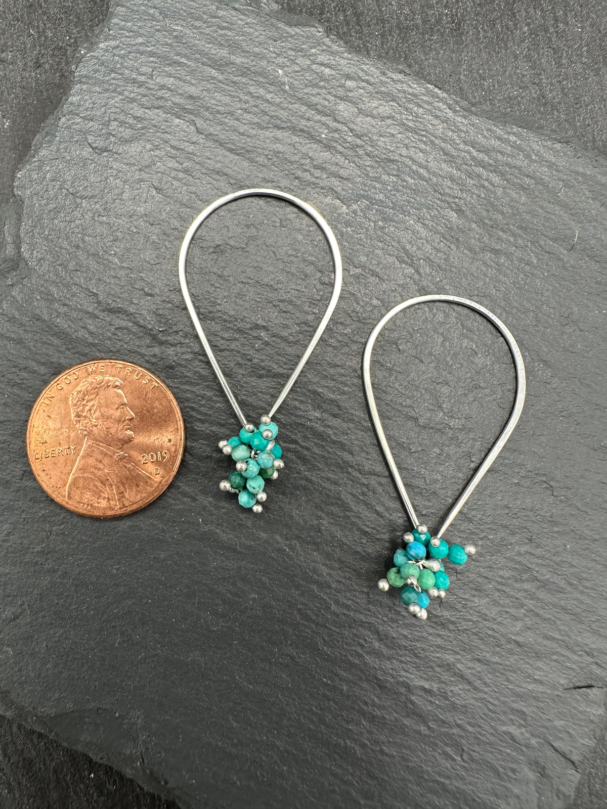 Turquoise Tear Hoops - XS - SS