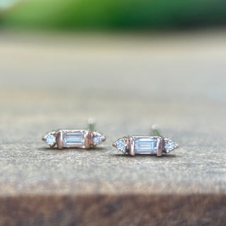Deco Baguette Diamond Studs