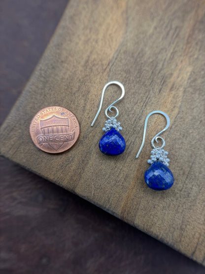Lapis Caviar Dew Drop Earrings
