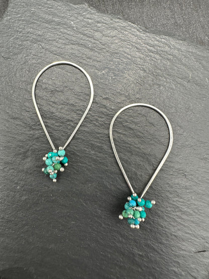 Turquoise Tear Hoops - XS - SS
