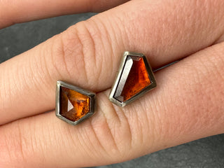 Assymetrical Garnet Studs