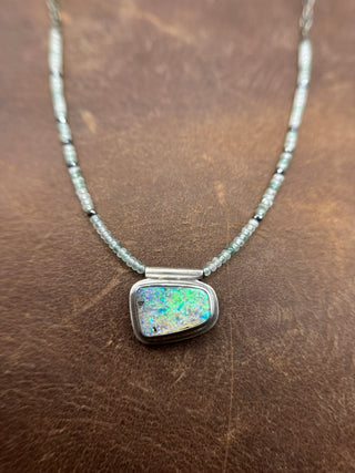 Beaded Australian Opal Orbit Necklace