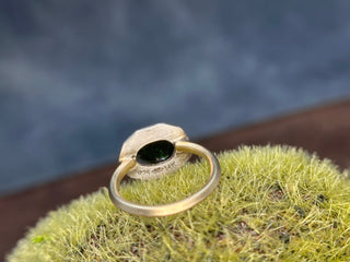 Watermelon Tourmaline Mixed Metal Edge Ring