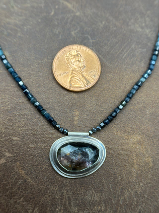 Beaded Watermelon Tourmaline Orbit Necklace