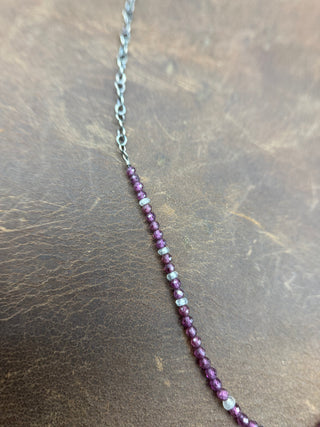 Beaded Purple Labradorite Orbit Necklace