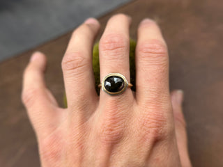 Watermelon Tourmaline Mixed Metal Edge Ring