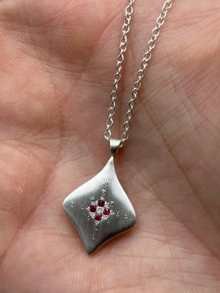 Silver Night Pendant in Ruby