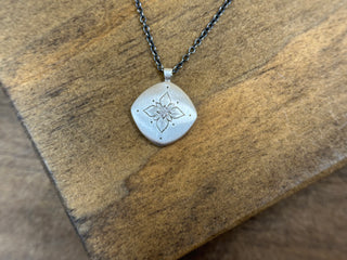 Lotus Cushion Pendant in Diamond