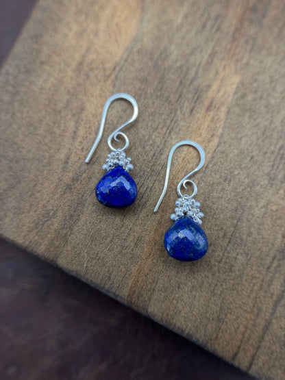 Lapis Caviar Dew Drop Earrings