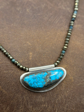 Beaded Morenci Turquoise Orbit Necklace