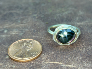 Watermelon Tourmaline Mixed Metal Edge Ring