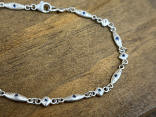 Charm Chain Bracelet with Sapphires