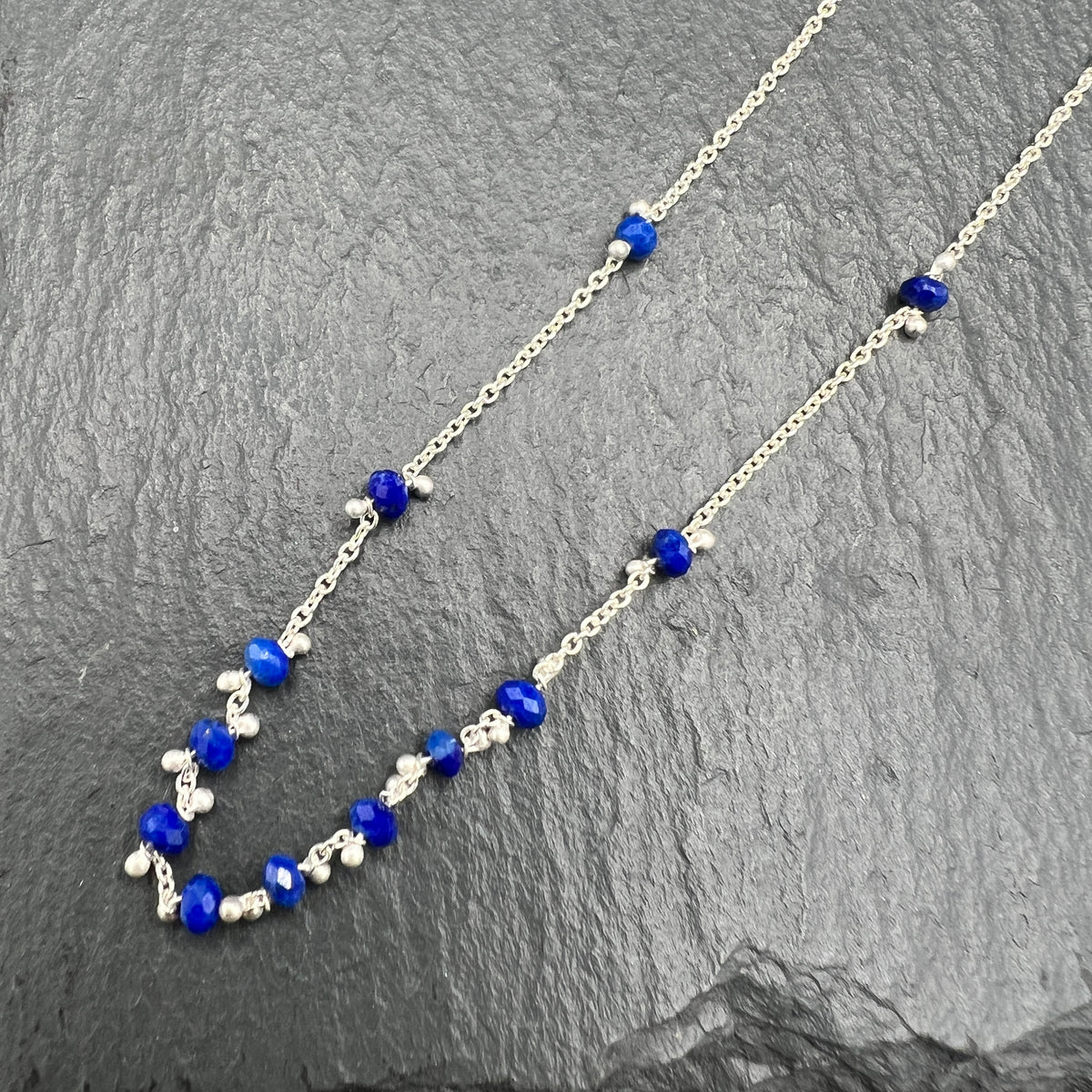 Little Rondelle Necklace - Lapis Lazuli - SS