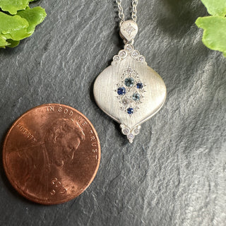 Rain Drop Pendant in Aqua and Sapphire