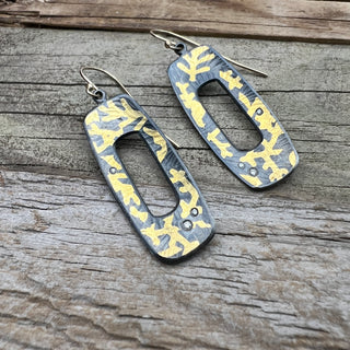 Silver & Gold Keum Boo Dangle Void Earring