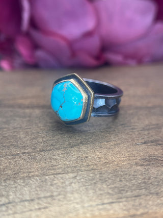 Turquoise Hex Ring