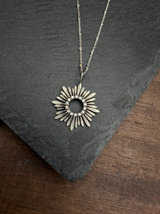 Oxidized Halo Pendant