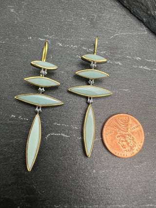 Green Chalcedony Hinge Earrings