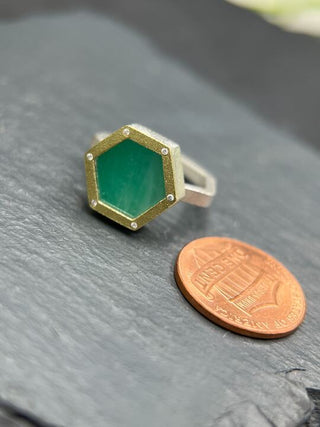 Captured Emerald Hex Ring