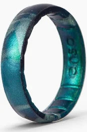 Handcrafted Thin Silicone Ring- Forest