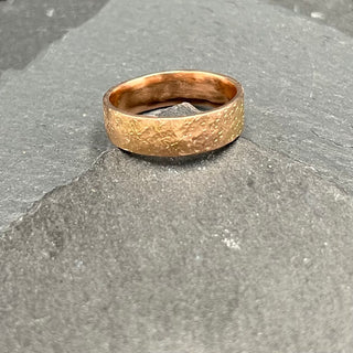 Hammered Silk Rose Gold Band