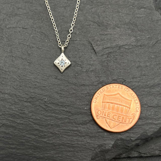 Silver Night Charm Pendant in Aquamarine