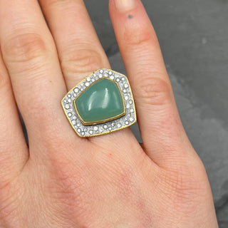 Chrysoprase and Diamond Cocktail Ring